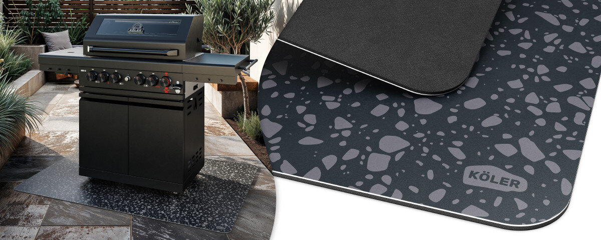 Mata pod grilla KOLER Garante Premium 140 x 100 cm, taras, grill, suche, mata, mata pod grillem na tarasie w ogrodzie