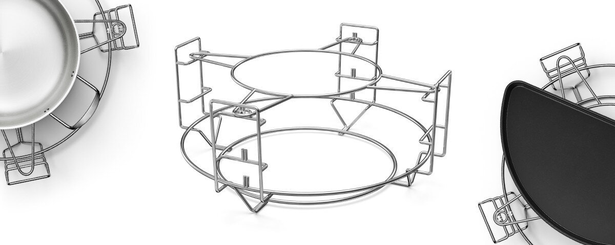 Zestaw do grillowania KOLER KRA49, eksperymenty, wok, kamień, BBQ, na białym tle zestaw do grillowania w 3 odsłonach