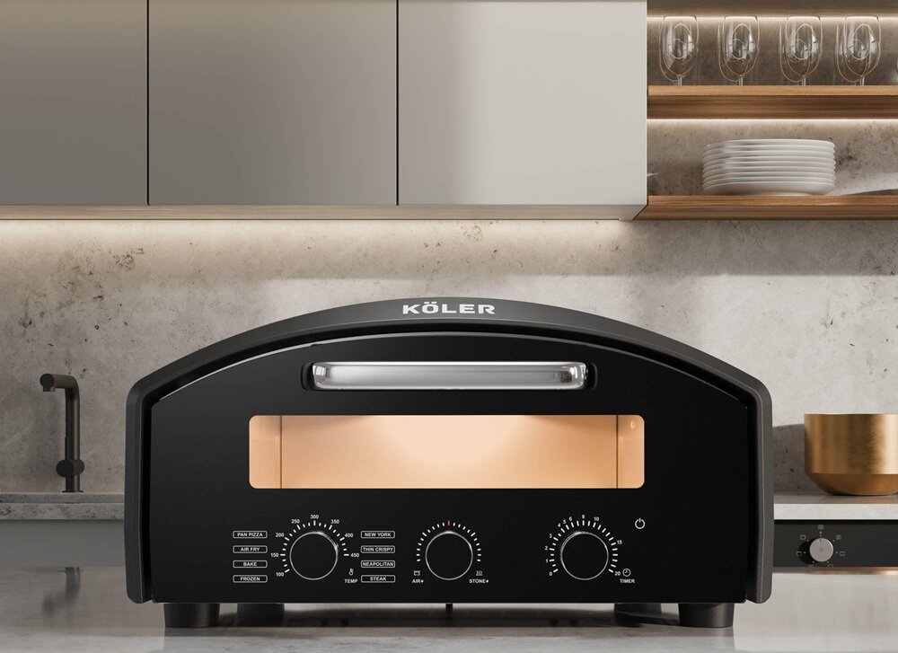 Piec do pizzy KOLER Bene Voltera autentyczna włoska pizza w domu, solidna obudowa, podwójny płaszcz wewnętrzny, szybkie nagrzewanie