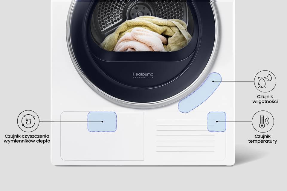 Samsung Automatyczna optymalizacja czasu suszenia. System OptimalDry™ Samsung Automatyczna optymalizacja czasu suszenia. System OptimalDry™