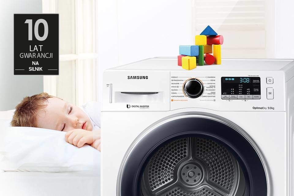 Samsung Silnik Digital Inverter. 10 lat gwarancji wytrzymałości Samsung Silnik Digital Inverter. 10 lat gwarancji wytrzymałości