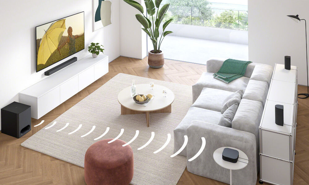 Soundbar SONY HT-S60 Czarny wizualizacja podłączenia do jednostki sterującej aplikacja bravia connect hdmi earc przewód hdmi