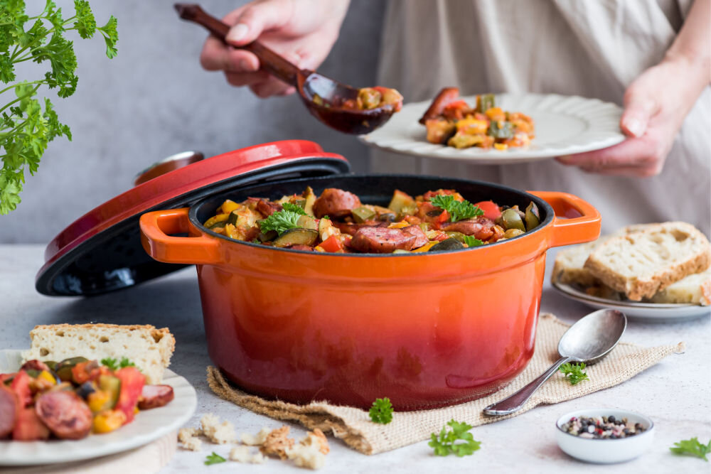 Garnek VINTAGE VC2P2619BL20CP Szary 26 cm wysokie temperatury odporność