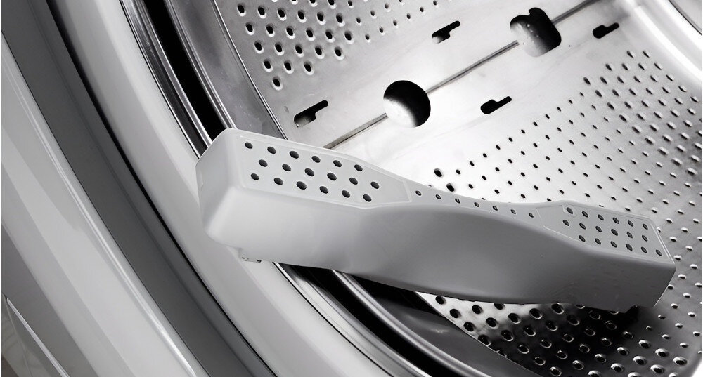 PRALKA ASKO W3096RW wizualizacja bęben środek wnętrze szczegóły zbliżenie zabieraki budowa higiena łatwe zdejmowane zabieraki czystość bębna prosta konserwacja wygoda codzienna eksploatacja