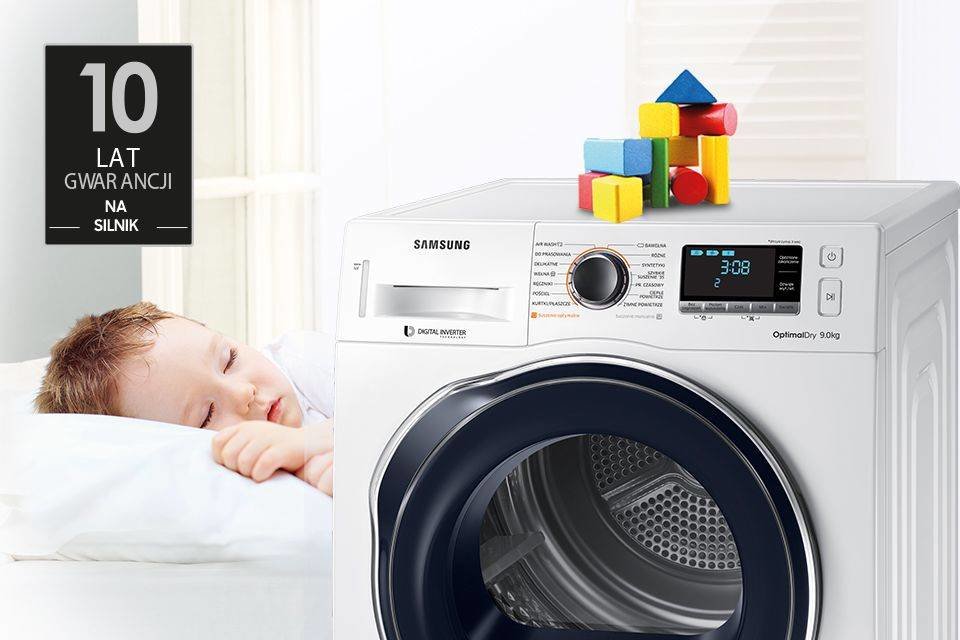 Samsung Silnik Digital Inverter. 10 lat gwarancji wytrzymałości Samsung Silnik Digital Inverter. 10 lat gwarancji wytrzymałości