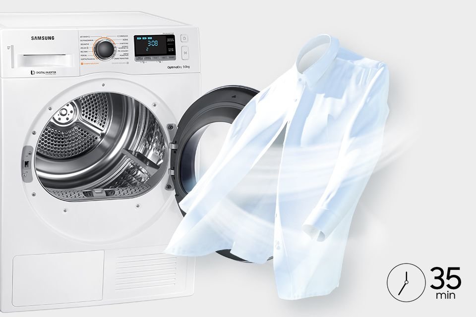 Samsung Szybko i bezpiecznie. Suche ubrania w 35 minut Samsung Szybko i bezpiecznie. Suche ubrania w 35 minut