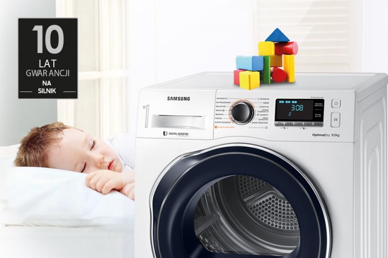 Samsung Silnik Digital Inverter. 10 lat gwarancji wytrzymałości Samsung Silnik Digital Inverter. 10 lat gwarancji wytrzymałości
