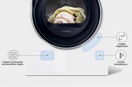 Samsung Automatyczna optymalizacja czasu suszenia. System OptimalDry™ Samsung Automatyczna optymalizacja czasu suszenia. System OptimalDry™