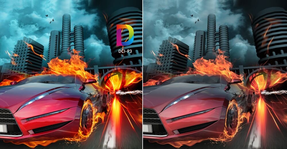 Monitor ACER Predator XB3 XB273UF5BMIIPRZX 27 cali 2560x1440px IPS 360Hz 1 ms [GTG]  prezentacja działania pokrycia DCI-P3 na grze wyścigowej Delta E poniżej 2 wierne kolory HDR10 detale