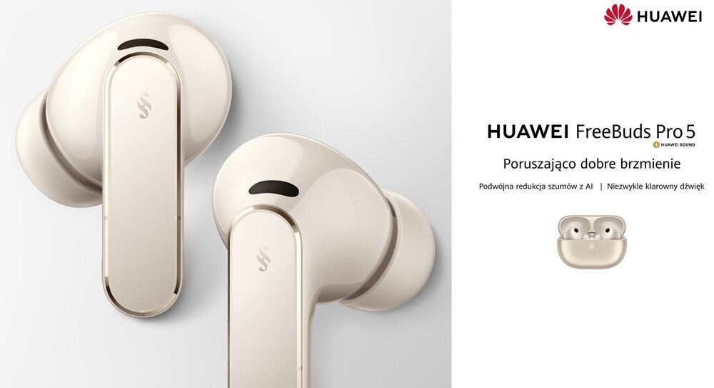 HUAWEI FreeBuds Pro 5 słuchawki dokanałowe wysoka jakość dźwięku redukcja szumów IP57