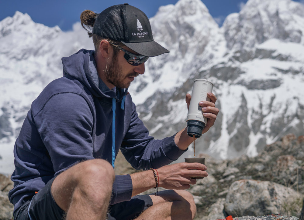 Ekspres OUTIN Nano Niebieski Wydajny akumulator pojemność do 5 filiżanek kawy z zimnej wody ponad 200 filiżanek przy użyciu gorącej wody