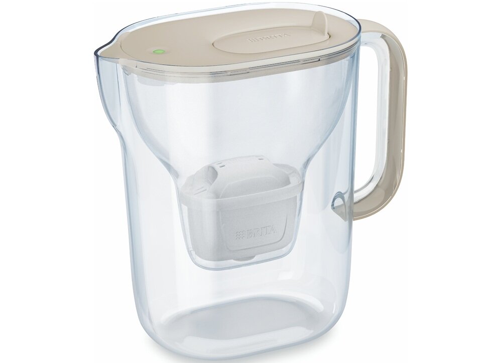 Dzbanek filtrujący BRITA Style Essential XL Piaskowy lepszej jakości woda, usuwa chlor, metale ciężkie, łatwiejsze dbanie o nawodnienie