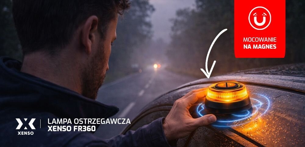 XENSO FR360 Podstawa magnetyczna metalowych elementach pojazdu dachu samochodu nie wymaga użycia narzędzi ani podłączania do instalacji elektrycznej pojazdu powierzchni metalowej - lampa montowana przez faceta do dachu