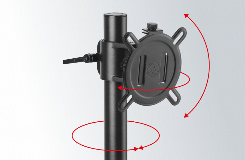 Uchwyt do monitora ONE FOR ALL DM2170 13-32 cali Czarny prezentacja możliwej regulacji obrót, regulacja monitora, kąt widzenia, wysokość ekranu