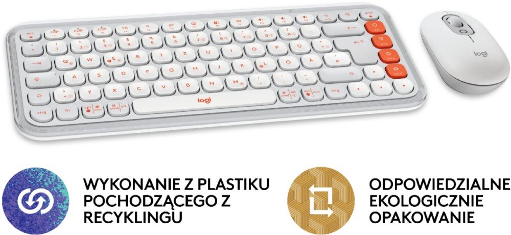 Zestaw LOGITECH POP ICON Combo Off White ekologia materiały recykling opakowanie