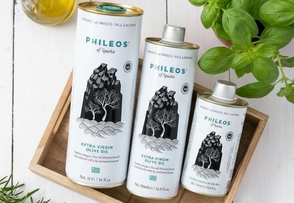 Oliwa z oliwek PHILEOS Phileos of Sparta Extra Virgin 1000 ml ochrona prze światłem i powietrzem, dłuższe zachowowanie świeżości, lekka formuła