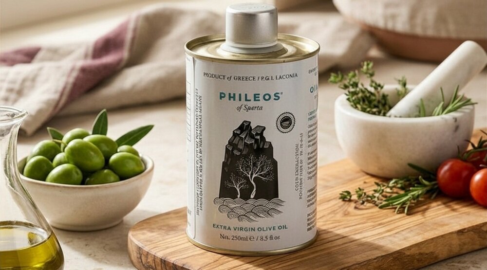 Oliwa z oliwek PHILEOS Phileos of Sparta Extra Virgin 250 ml pełnia aromatu, wartości odżywcze, wzbogacenie codziennych posiłków, naturalny smak
