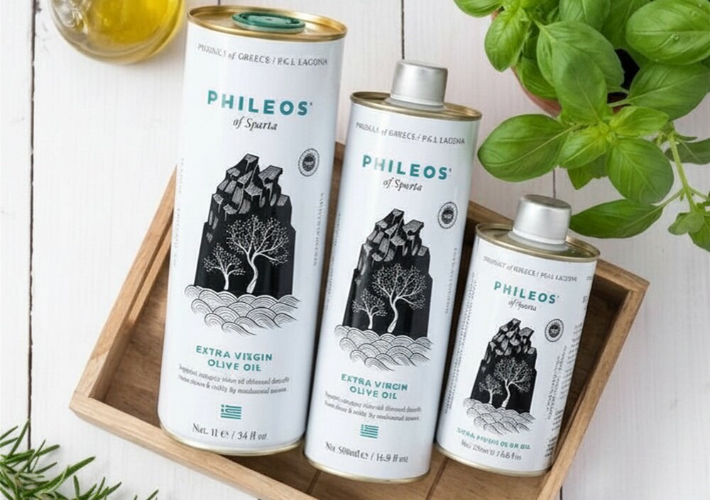 Oliwa z oliwek PHILEOS Phileos of Sparta Extra Virgin 250 ml ochrona prze światłem i powietrzem, dłuższe zachowowanie świeżości, lekka formuła