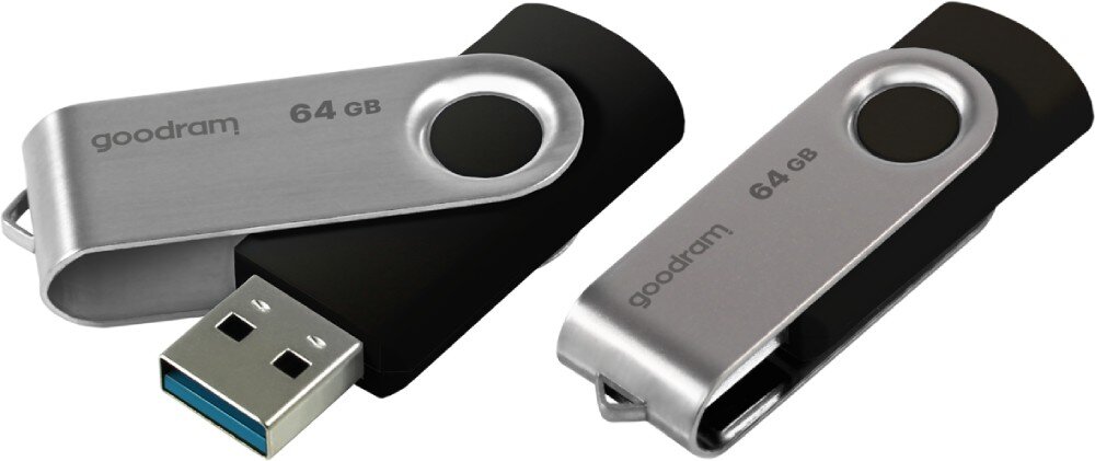 Pendrive GOODRAM UTS3 64GB, USB 3.2 Gen. 1 (USB 3.0), Odczyt 60 MB/s, Zapis 20 MB/s Czarny jakość testy