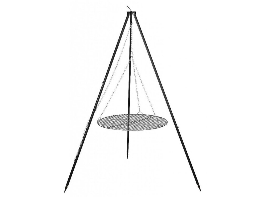 Grill ogniskowy FARMCOOK na trójnogu E00137 wysokiej jakości grill łatwy w obsłudze wykonany z mocnej stali solidna wysoka ramka rusztu proste przechowywanie