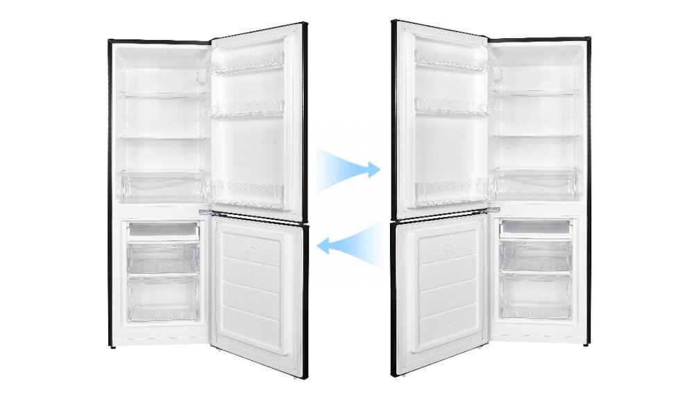 LODÓWKA SMITH&BROWN SFBF-511-BE3 zmiana kierunku otwierania drzwi lewo prawo