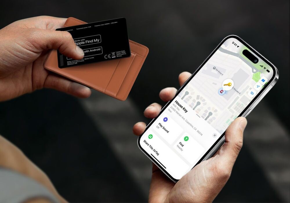 Lokalizator 4SMARTS SkyTag Card Duos ReCharge Czarny w portfelu