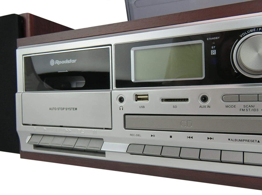 Gramofon ROADSTAR HIF-8892 Bluetooth USB Drewno - Radio i nagrywanie, tuner FM