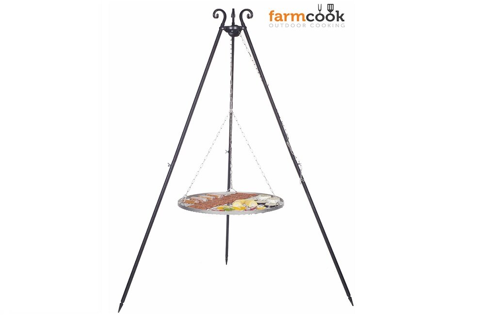 Grill ogniskowy FARMCOOK E00764 Stabilny rozstawiane nogi wykonany ze stali nierdzewnej wysoka jakość