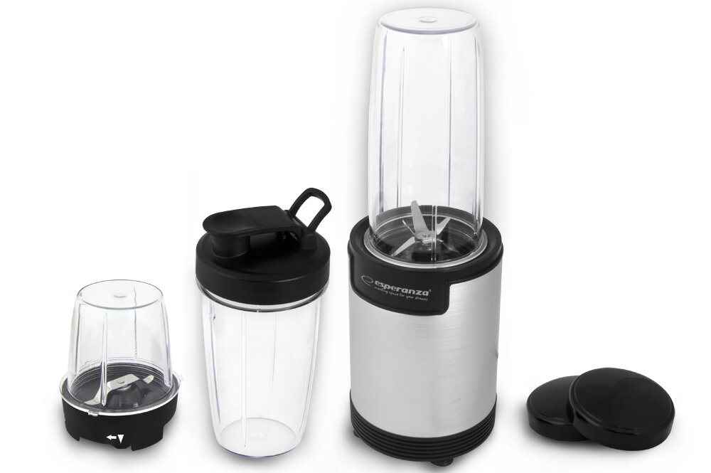 Blender kielichowy ESPERANZA Nutri Bombo EKM030 czas pracy mocny silnik moc skłądniki możliwości nasiona ziarna orzechy owoce warzywa