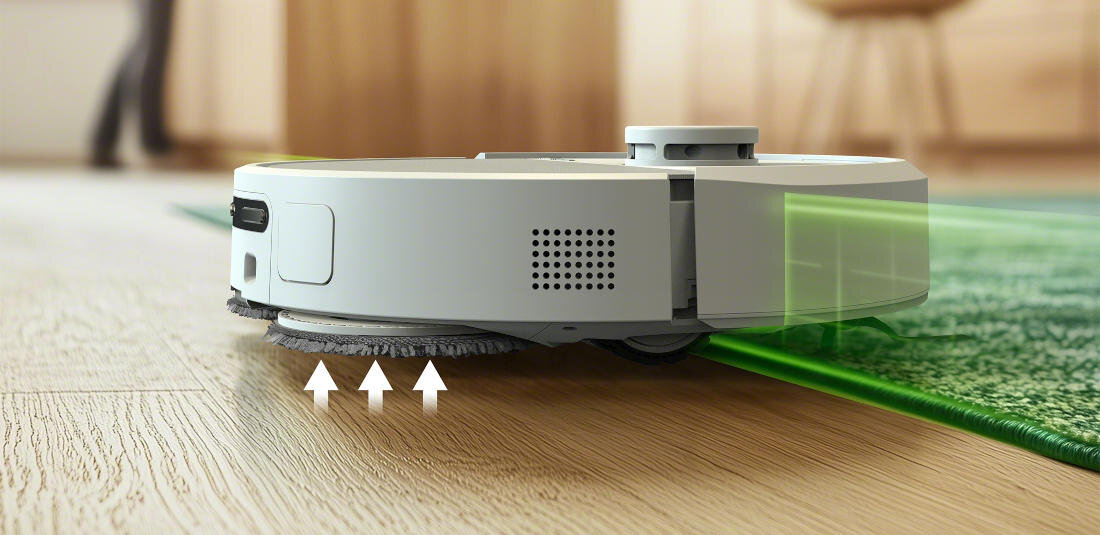 Robot sprzątający IROBOT Roomba Plus 405 Combo Biały mapowanie przestrzeni System LiDAR ClearView™ omija przeszkody porusza się liniowo pracuje nawet w całkowitej ciemności czas ładowania