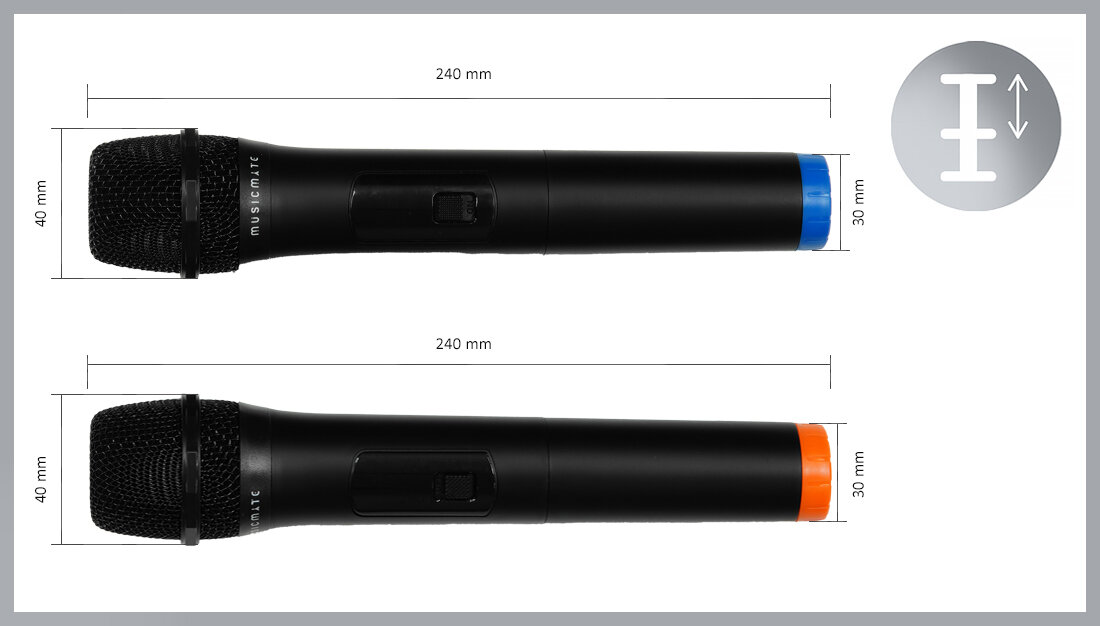 Mikrofon MUSICMATE HPG-99 SoundWave (2 szt.) - Bezpieczny transport i wygodne przechowywanie