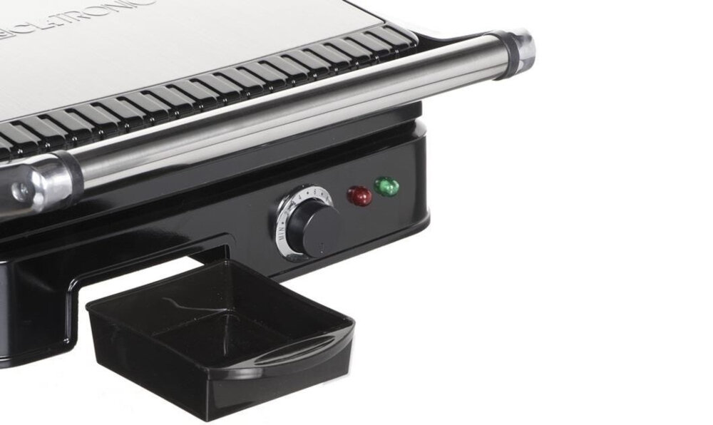 Grill elektryczny CLATRONIC KG 3487 bez tluszczu tacka na tluszcz ociekanie powloka zapobiegajaca przywieraniu