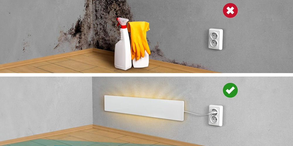 Listwa Antypleśniowa TECHNAXX Schimmel Dry M1  czystość zdrowe środowisko w domu skuteczne eliminowanie bakterii zapobieganie rozwojowi pleśni ochrona ścian i powietrza przed mikroorganizmami komfort życia stan zdrowia mieszkańców 