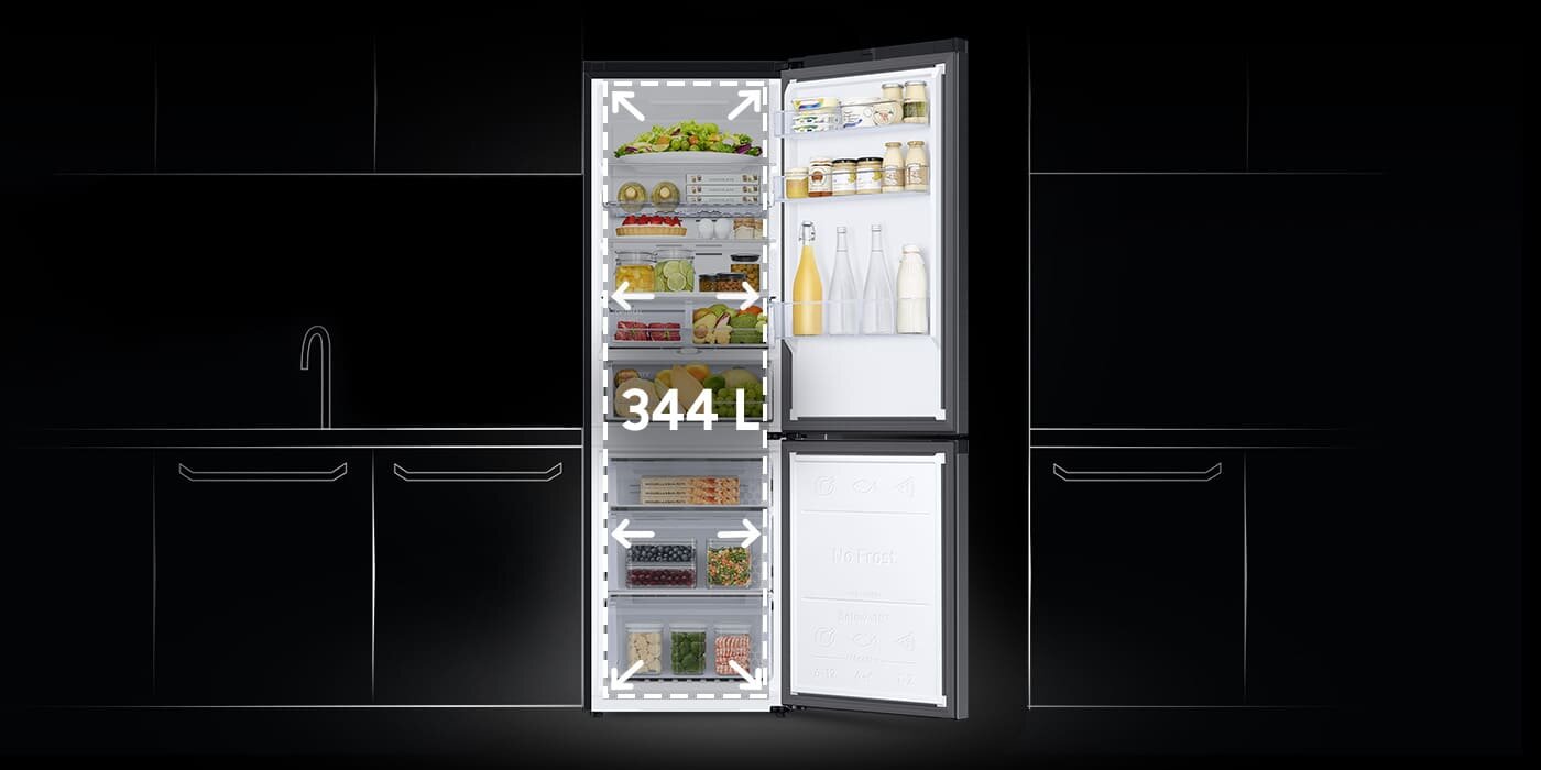 Pojemność lodówki Samsung Grand+ w technologii SpaceMax wynosi 344 litry Pojemność lodówki Samsung Grand+ w technologii SpaceMax wynosi 344 litry