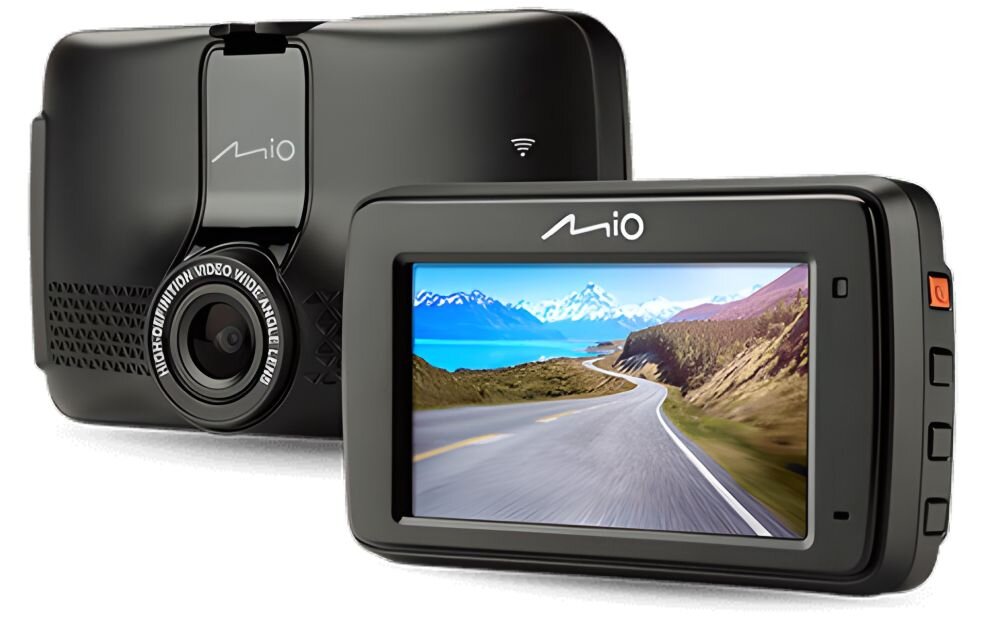 Wideorejestrator MIO MiVue 732  obiektyw rozdzielczość nagrywanie kąt zapis sensor czujnik montaż wymiary ładowanie zasilanie auto samochód rejestrowanie karta pamięć pojemność ładowarka obraz zdjęcia filmy aplikacja sterowanie 