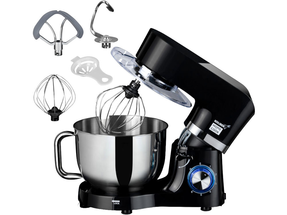Robot kuchenny planetarny KOLIBER Robomax X-3200-W 3200W Czarny trzy metalowe końcówki mieszadło z silikonowymi ściągaczami przygotowanie kremów farszy mocny metalowy hak zagniatanie ciężkich ciast drożdżowych trzepaczka ze stali nierdzewnej ubijanie lekkich składników śmietana białka jaj kremy funkcjonalne końcówki przyspiesza ułatwia proces gotowania zapewnia doskonałe rezultaty