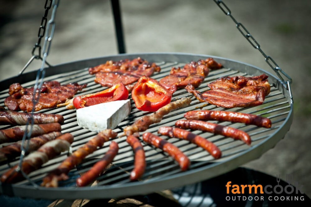 Grill ogniskowy FARMCOOK Pan 37 E00715 średnica wysokość regulacja wysokości atest żywieniowy PZH