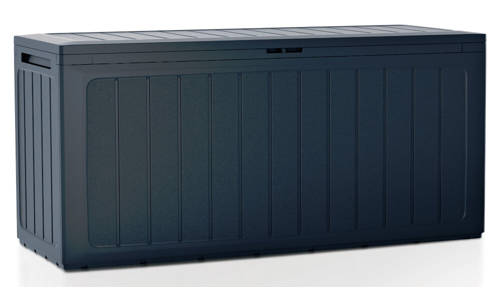 Skrzynia ogrodowa PROSPERPLAST Boardebox MBBL280-S433 280 L Antracyt funkcjonalna estetyczna organizacja przestrzeni do przechowywania bezpieczenstwo