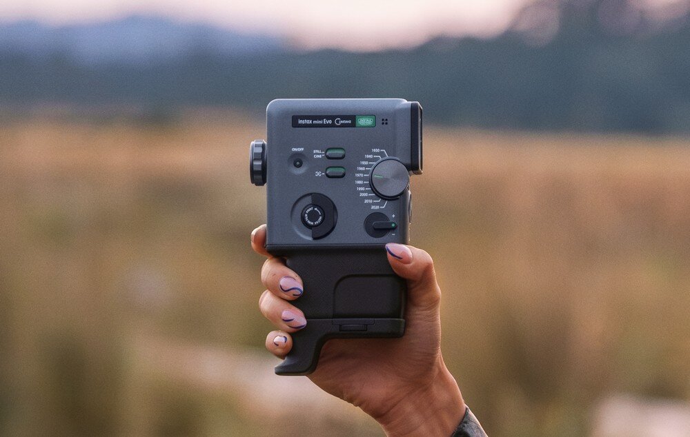 FUJIFILM Instax Mini Evo Cinema EX D pokrętło Eras dekady stylów