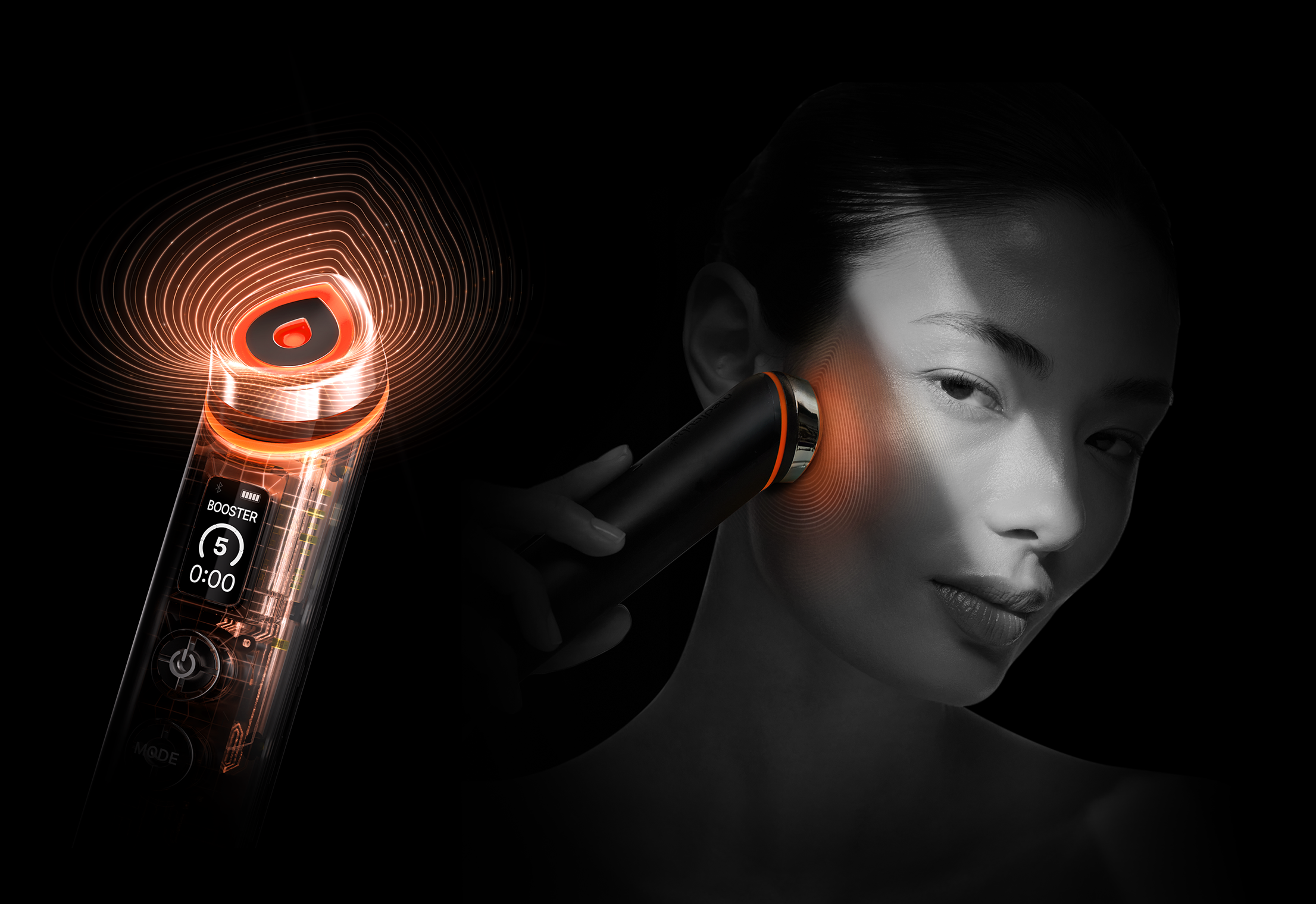 Urządzenie do pielęgnacji twarzy MEDICUBE AGE-R Booster Pro czujnik kontaktu ze skórą, bezpieczna praca, 4 tryby pracy