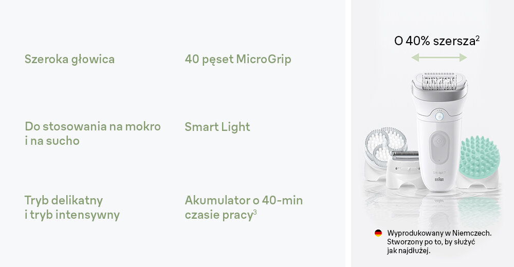 Depilator BRAUN Silk-epil 7 7-081 za jednym pociagnięciem, bezbolesna depilacja, dopasowana do wrażliwych miejsc