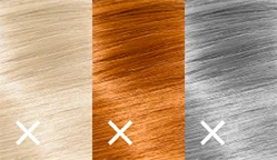 Jasne i siwe kolory włosów oznaczone jako nieodpowiednie do zabiegu.