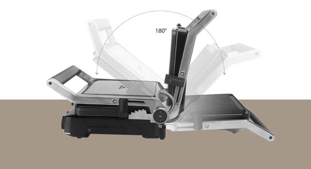 Grill elektryczny ETA GrillChef ETA515690000 urządzenie bokiem z opcją rozłożenia na płasko, szeroki zakres temperatur