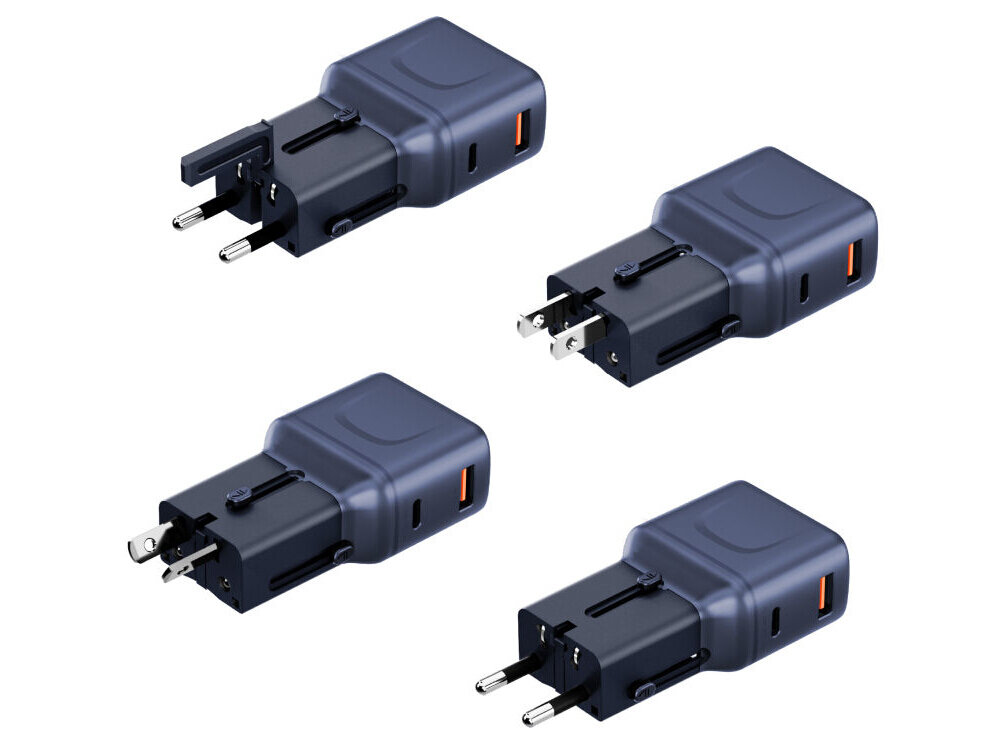 Ładowarka sieciowa ENERGEA TravelGo 35W Niebieski Moc, PD i PPS Technologia identyfikacji mocy obu portów USB-C i USB-A dwa urządzenia równocześnie system zabezpieczeń