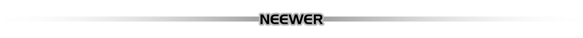 Logo z napisem \'NEEWER\' na białym tle z cieniem po bokach.