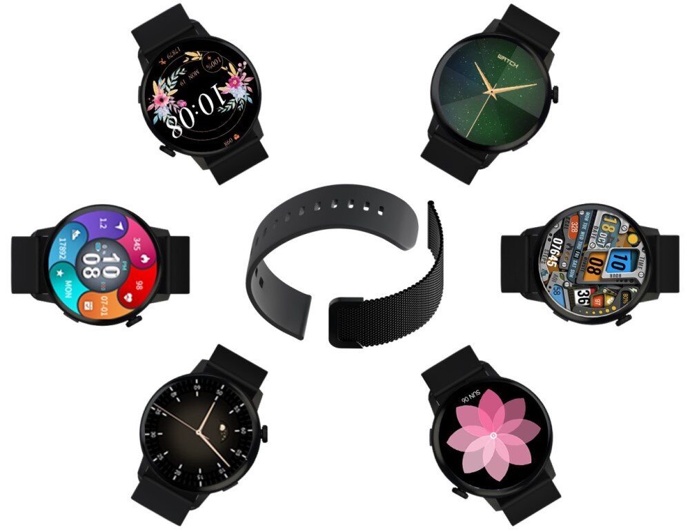 Smartwatch FOREVER Forevive 4 SB-350 ekran bateria czujniki zdrowie sport pasek ładowanie pojemność rozdzielczość łączność sterowanie krew puls rozmowy smartfon aplikacja