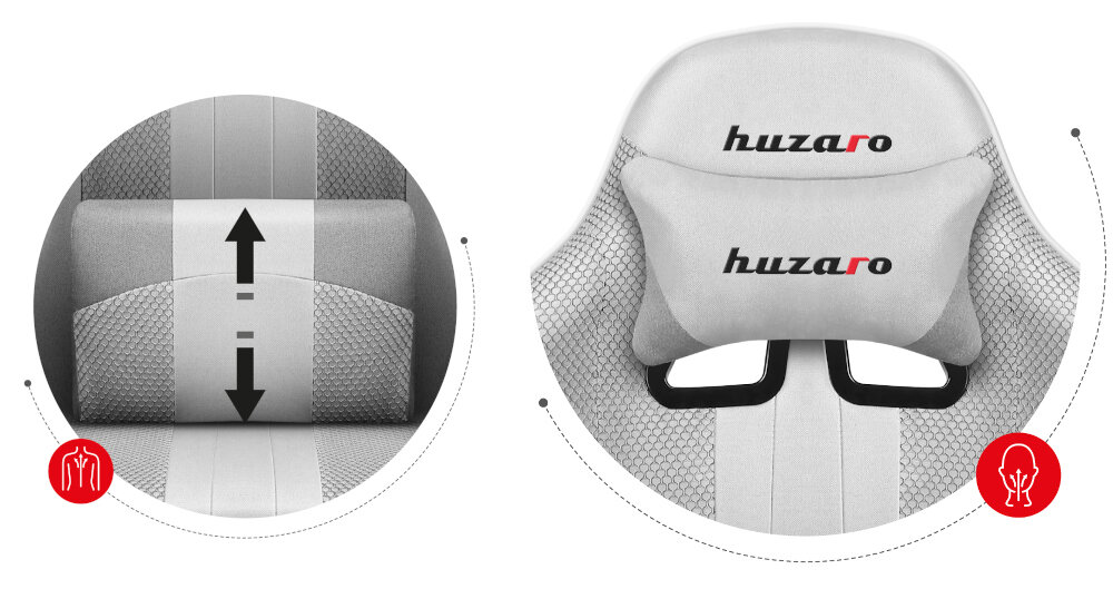 Fotel HUZARO Force 4.7 ergonomia poduszki lędźwie odcinek szyjny wygoda 