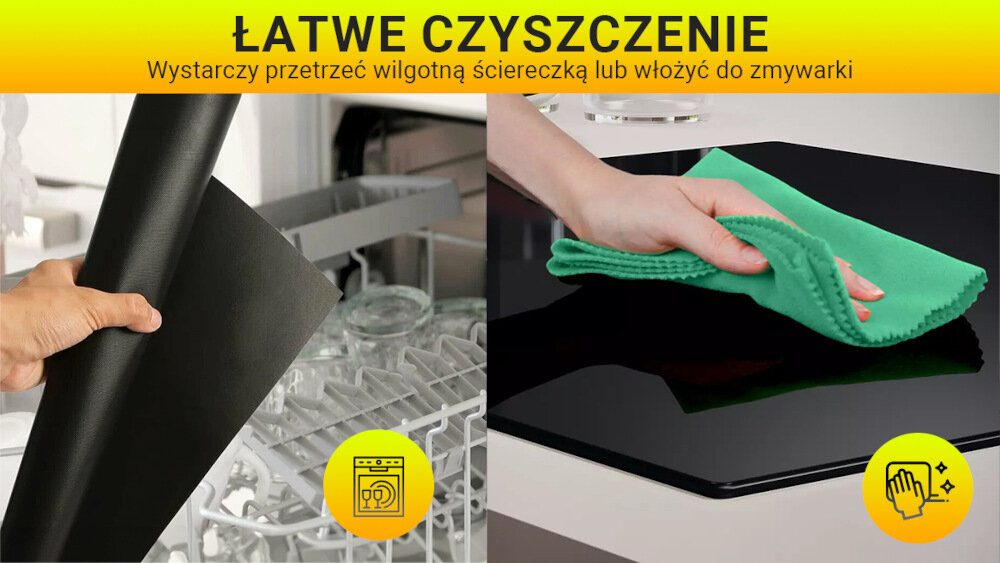 OCHRONNA MATA NA KUCHNIE INDUKCYJNĄ EXTRALINK czyszczenie szmatka zmywarka łatwe utrzymanie czystości większy komfort