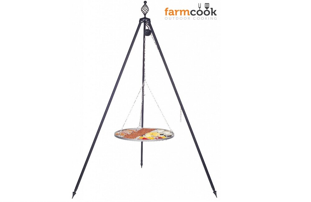 Grill ogniskowy FARMCOOK E01010 ruszt ze stali nierdzewnej statyw stabilny