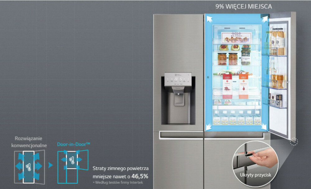 Lodówka LG GSJ361DIDV Side by side Kostkarka Door-in-Door™